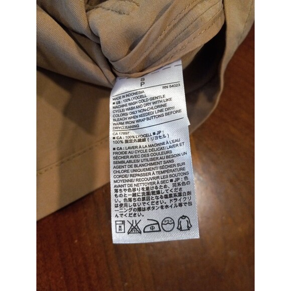 Banana Republic Drapey Vest Camel Tan Sz Small Toggle Draw String Beige Pockets - Picture 6 of 6